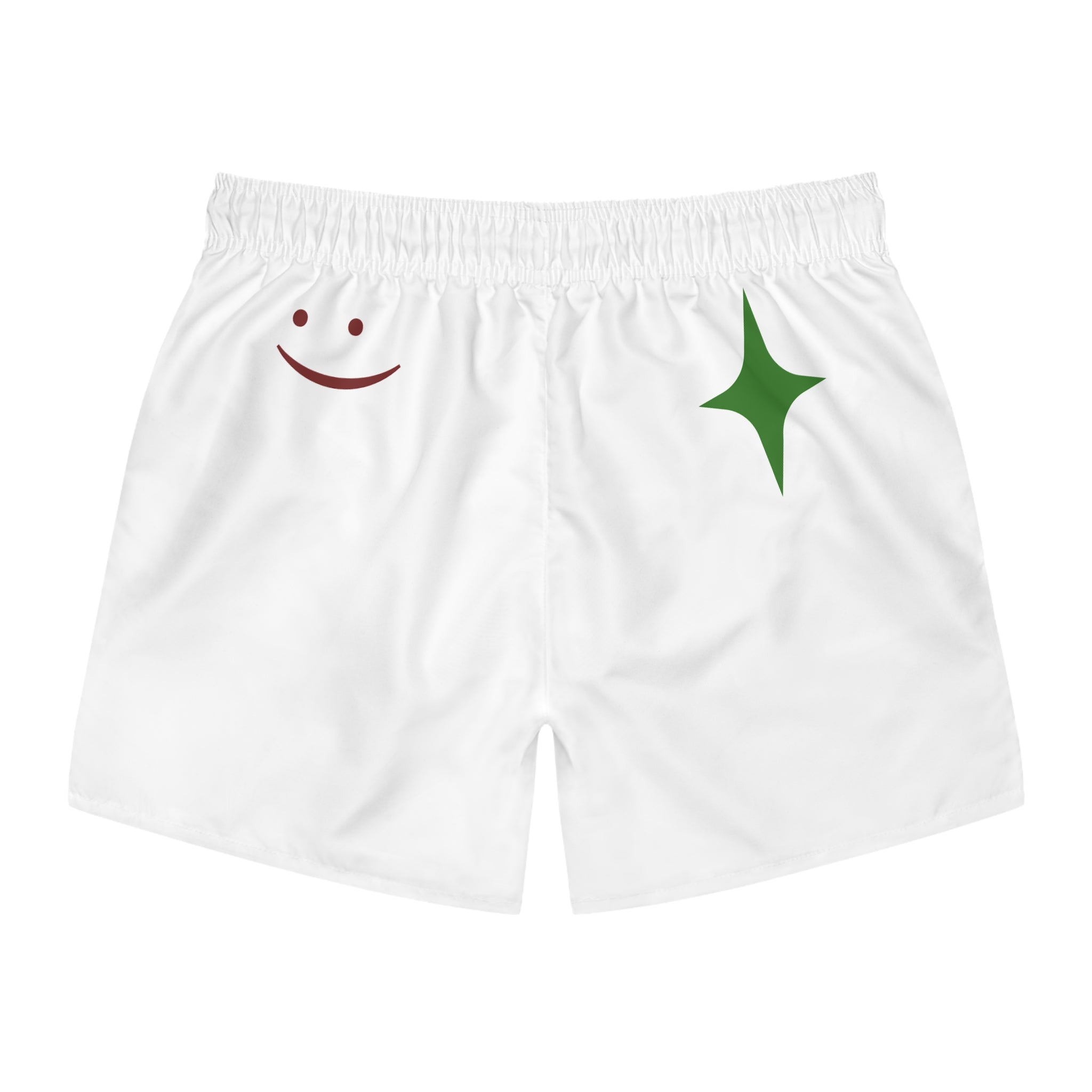 Swim Trunks — Minimal Star & Smile Monogrammed Beach Shorts