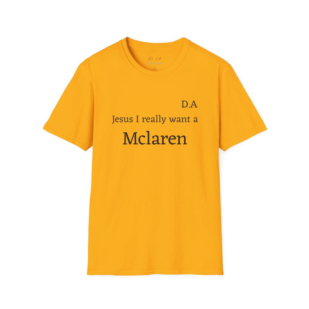 T-Shirt "Jesus I really want A Mclaren" Minimalist Monogram Tee